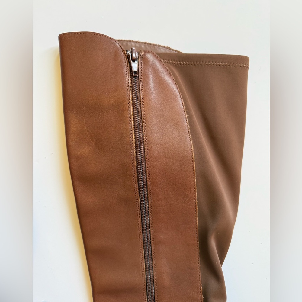 Anne Klein Honesty Brown Leather Heeled Boots - Sz 7.5 - Picture 13 of 15